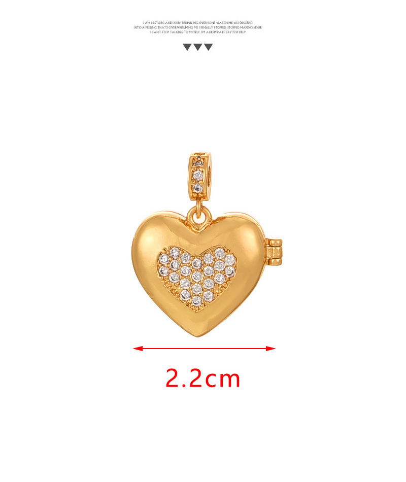 Fashion Golden 2 Copper Inlaid Zircon Love Pendant Accessory (single),Jewelry Findings & Components