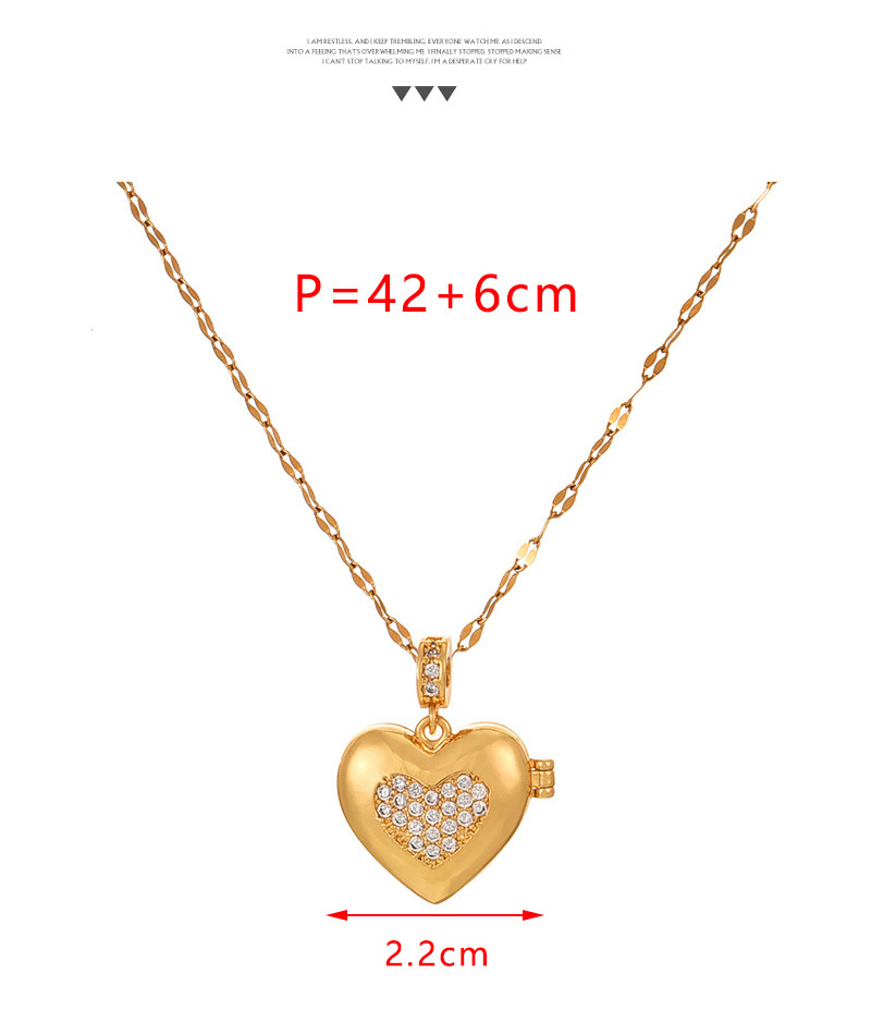 Fashion Golden 2 Titanium Steel Inlaid With Zirconium Love Pendant Necklace (single),Necklaces