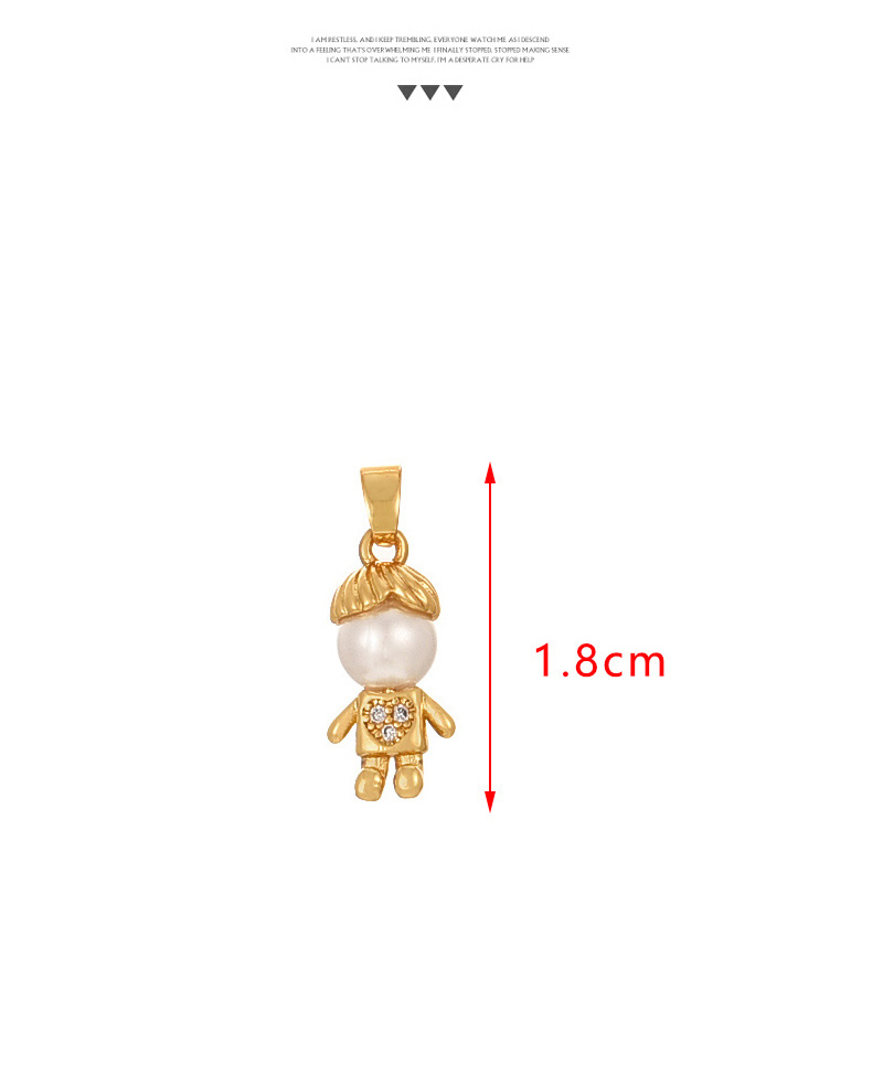 Fashion Golden 2 Copper Inlaid Zircon Pearl Girls Pendant Accessory,Jewelry Findings & Components