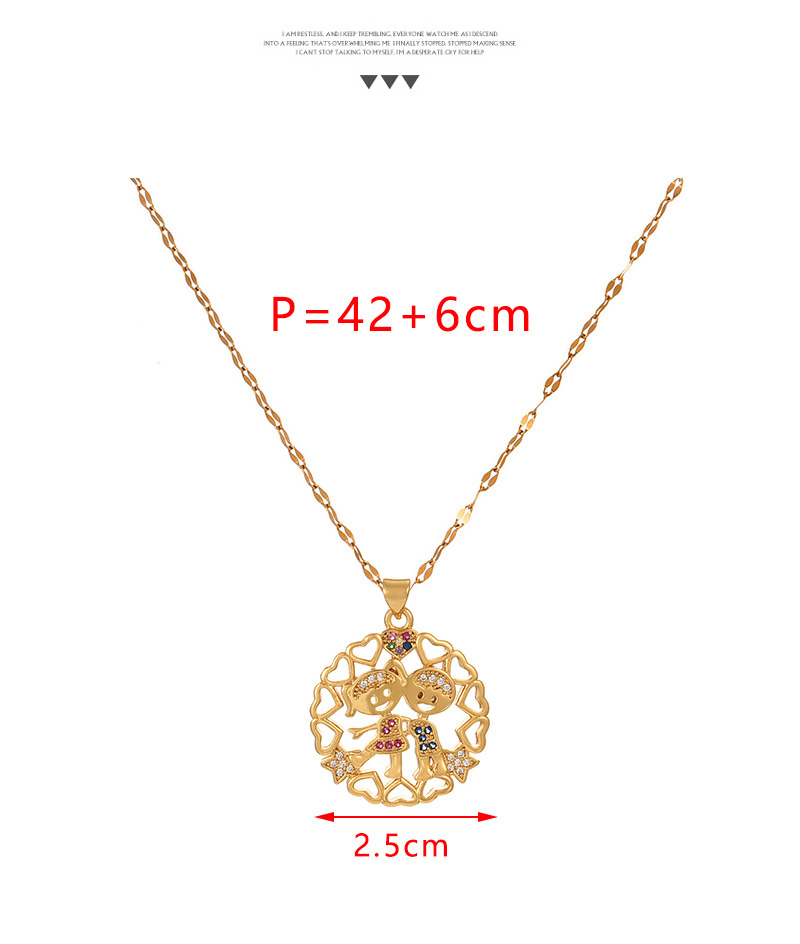 Fashion Golden 6 Titanium Steel Inlaid With Zirconium Heart Letter Mom Pendant Necklace,Necklaces