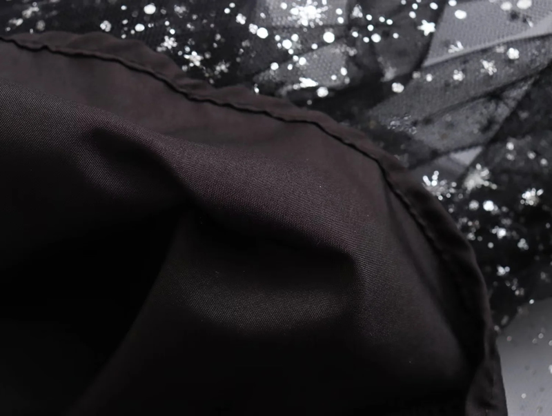 Fashion Black Polyester Fine Glitter Mesh Skirt,Skirts