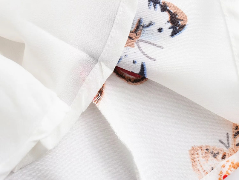 Fashion White Polyester Printed Halterneck Skirt,Mini & Short Dresses