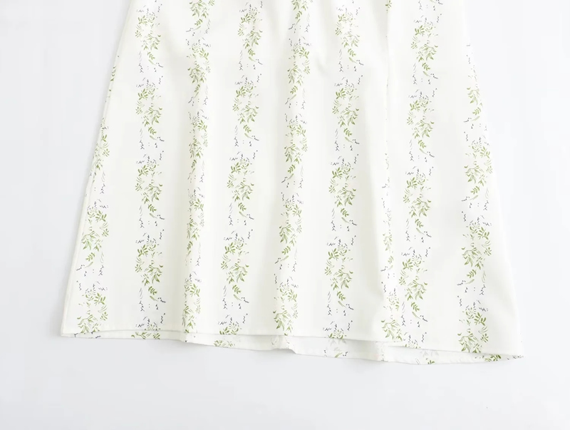Fashion White Printed Slit Knee-length Skirt,Knee Length
