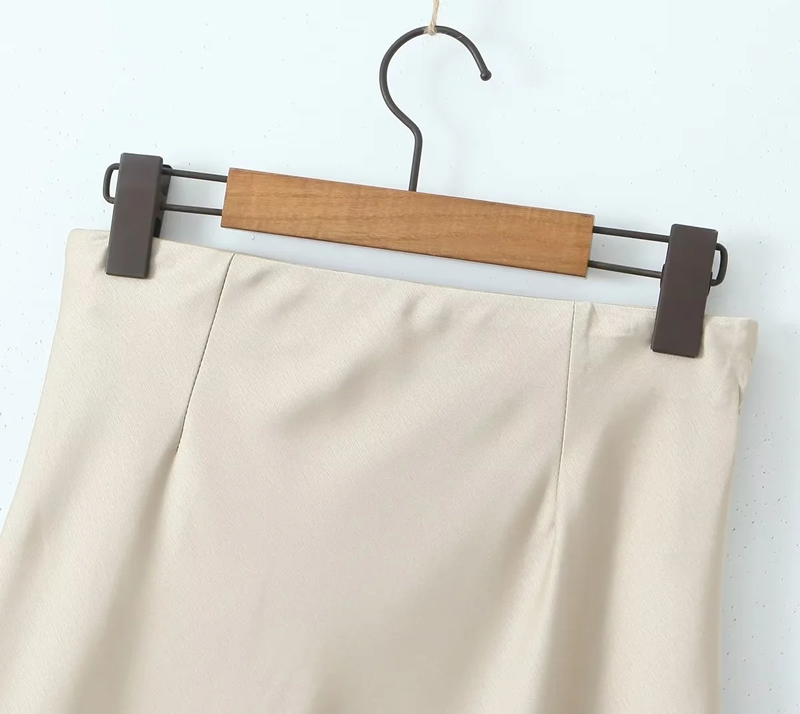 Fashion High Grade Gray Glossy Micro-pleated Skirt,Skirts