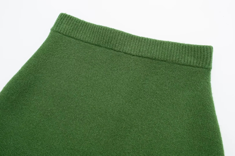 Fashion Green Knitted Skirt,Skirts