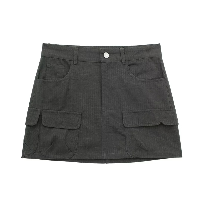 Fashion Khaki Blended Workwear Skirt,Skirts