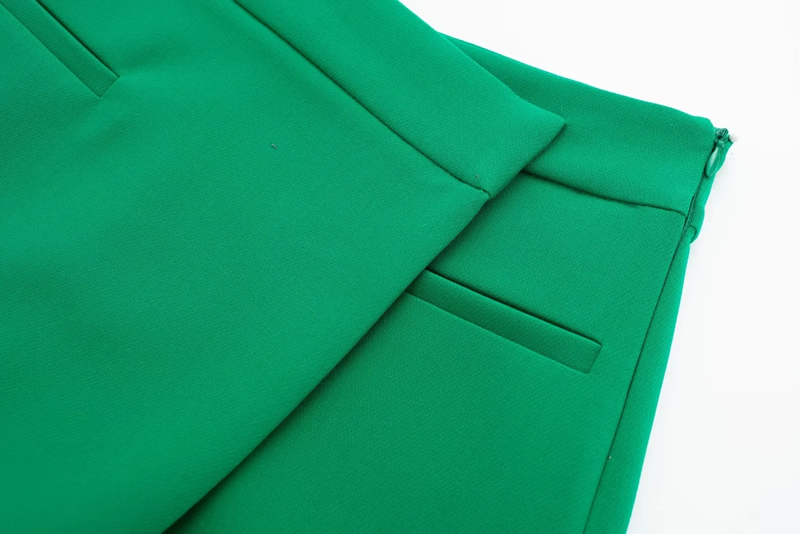 Fashion Green Blend Textured Culottes,Shorts
