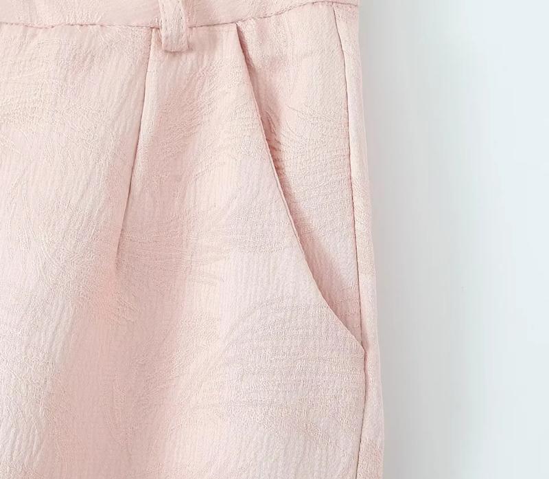 Fashion Pink Polyester Jacquard Vest Straight-leg Trousers Suit,Coat-Jacket