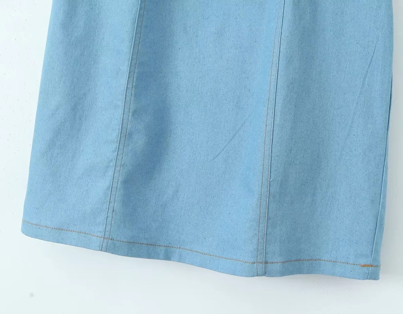 Fashion Denim Blue Denim Tube Top Skirt,Mini & Short Dresses