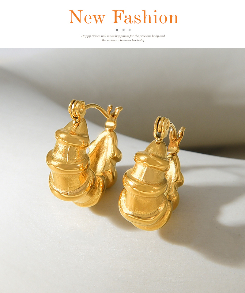 Fashion Gold Titanium Steel Geometric Earrings,Earrings