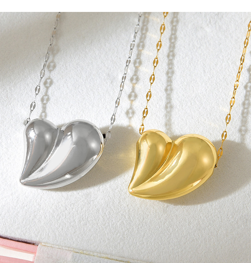 Fashion Silver Titanium Steel Love Necklace,Necklaces