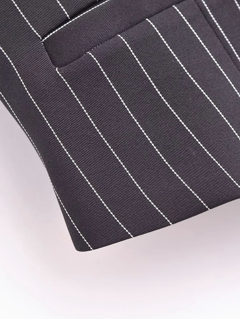 Fashion Stripe Polyester Halter Neck Striped Vest Wide Leg Trousers Suit,Coat-Jacket