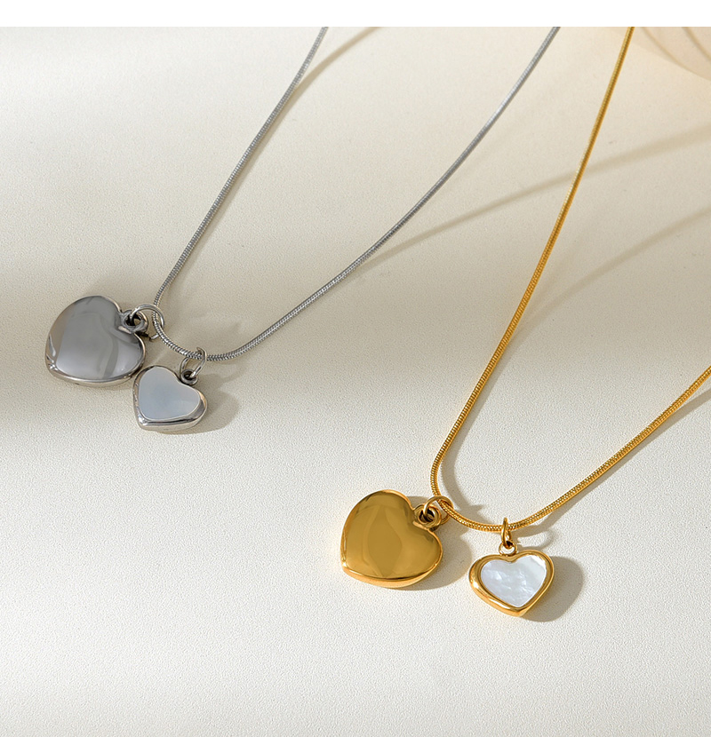 Fashion Silver Titanium Steel Shell Love Pendant Necklace,Necklaces