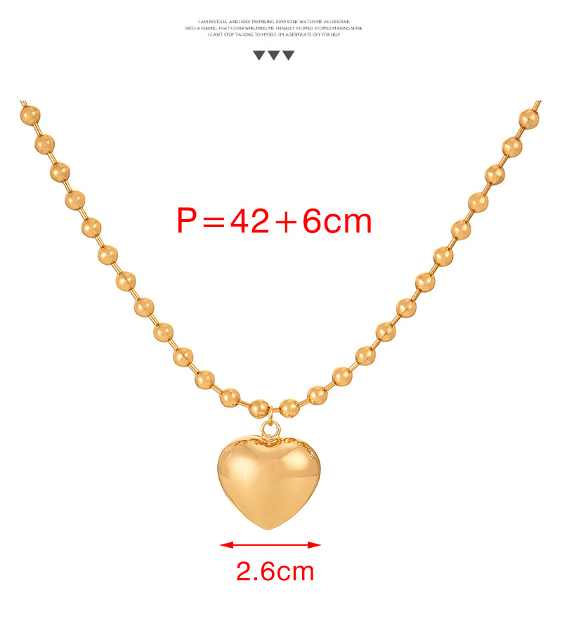 Fashion Silver Copper Love Pendant Beaded Necklace (4mm),Necklaces
