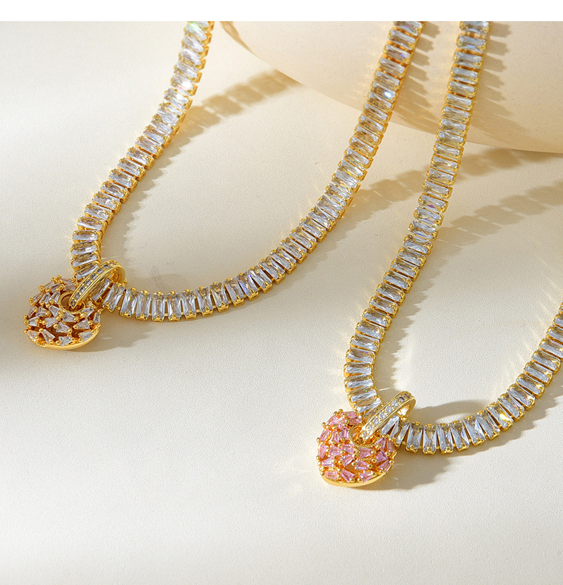 Fashion White Copper Set Zircon Love Pendant Necklace,Necklaces
