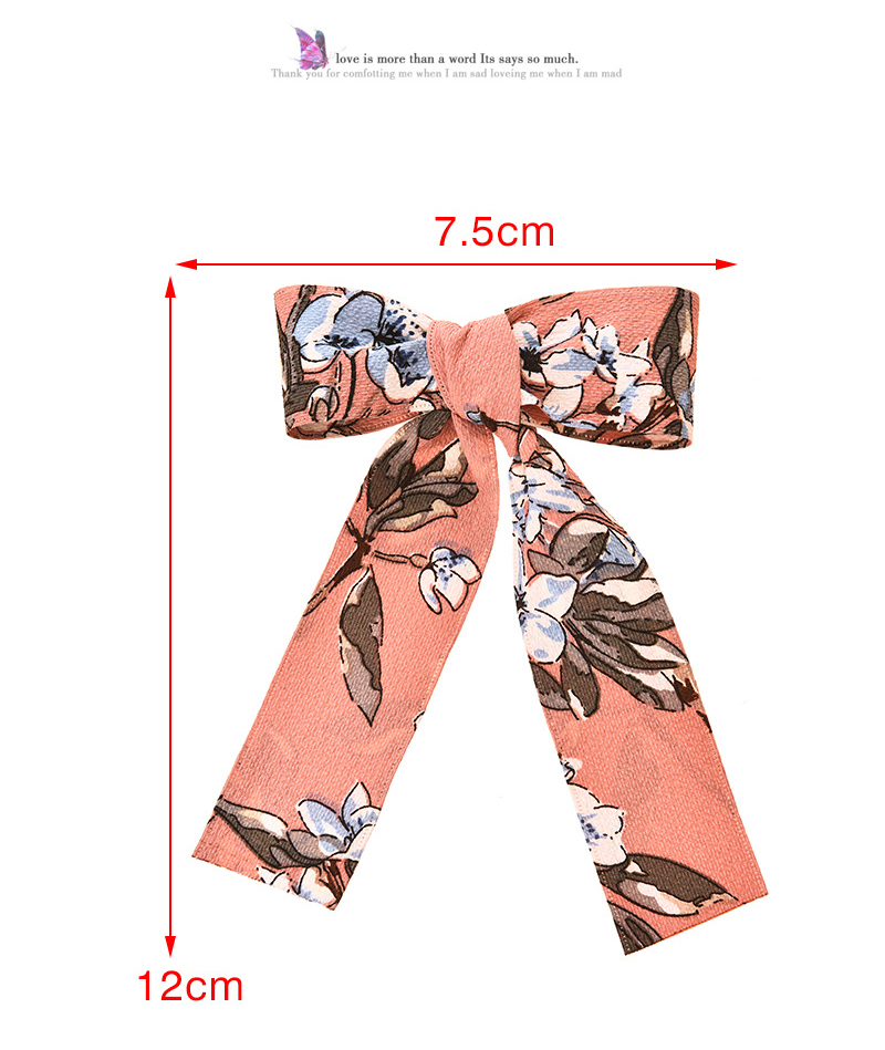 Fashion Color 2 Alloy Fabric Printed Bow Short Hair Clip,Hairpins