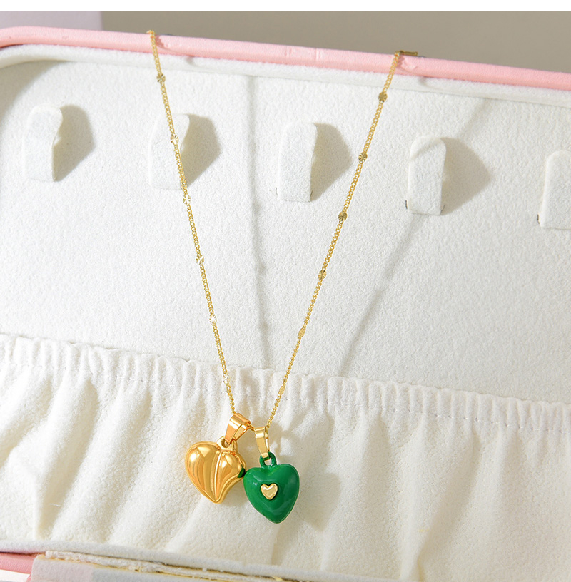 Fashion Gold Titanium Steel Oil Drop Love Pendant Necklace,Necklaces