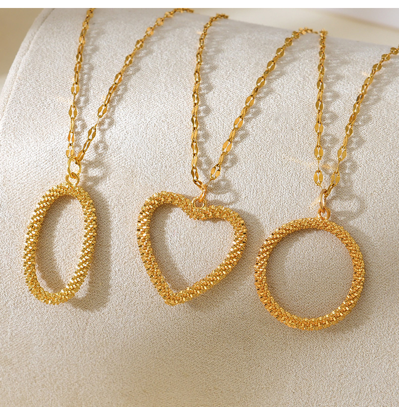Fashion Golden 3 Titanium Steel Round Pendant Necklace,Necklaces
