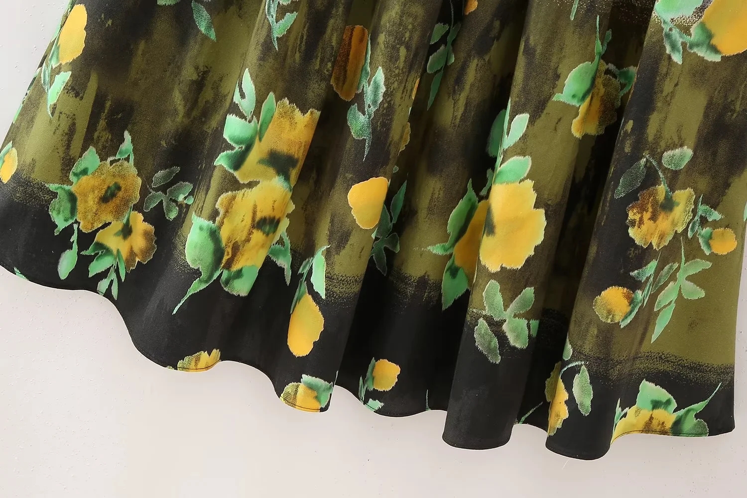 Fashion Color Polyester Printed Pleated Skirt,Skirts