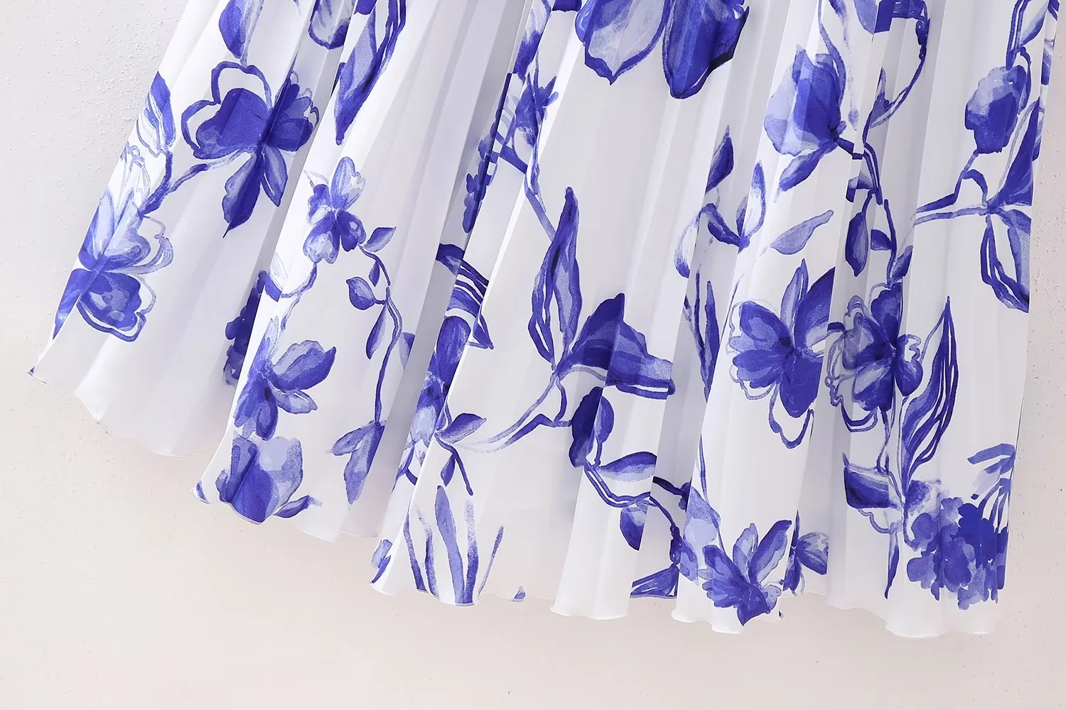 Fashion Deep Purple Polyester Printed Pleated Skirt,Skirts