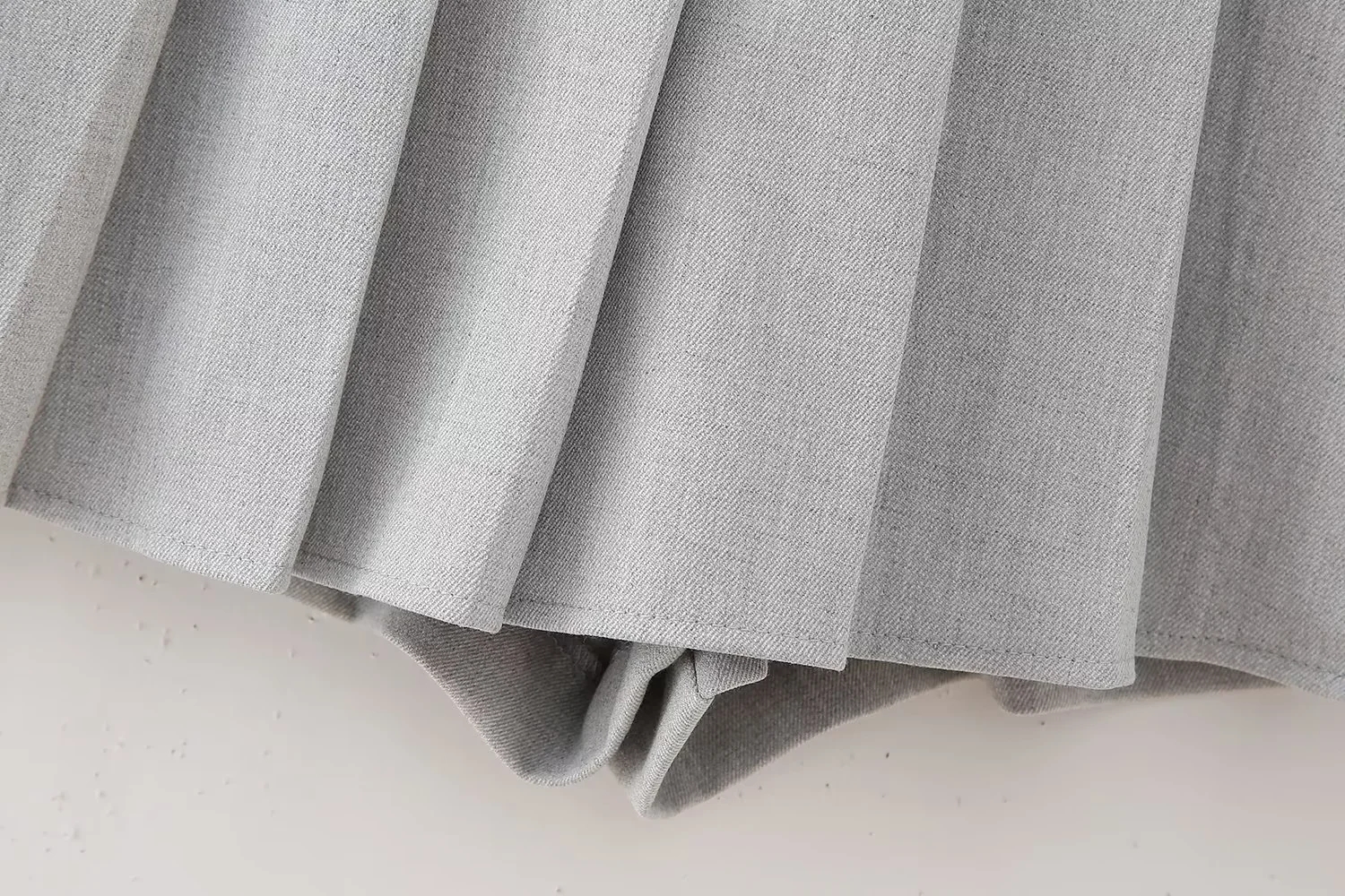 Fashion Light Grey Polyester Wide Pleated Culottes,Shorts
