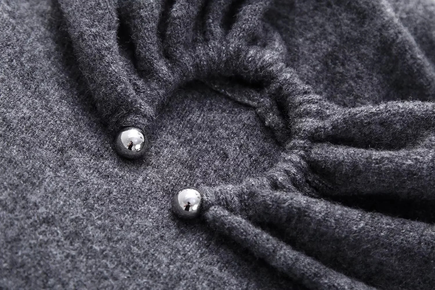 Fashion Lake Blue Polyester Pleated Knit Sweater,Sweater