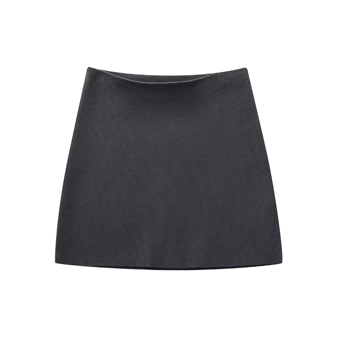 Fashion Dark Gray Polyester Knitted Skirt,Skirts