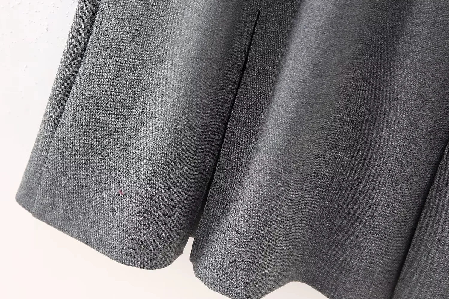 Fashion Grey Polyester Wide Pleated Lapel Skirt,Skirts