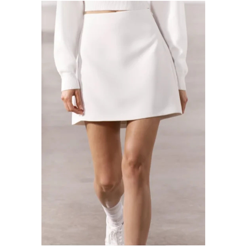 Fashion White Polyester Solid Color Skirt,Skirts