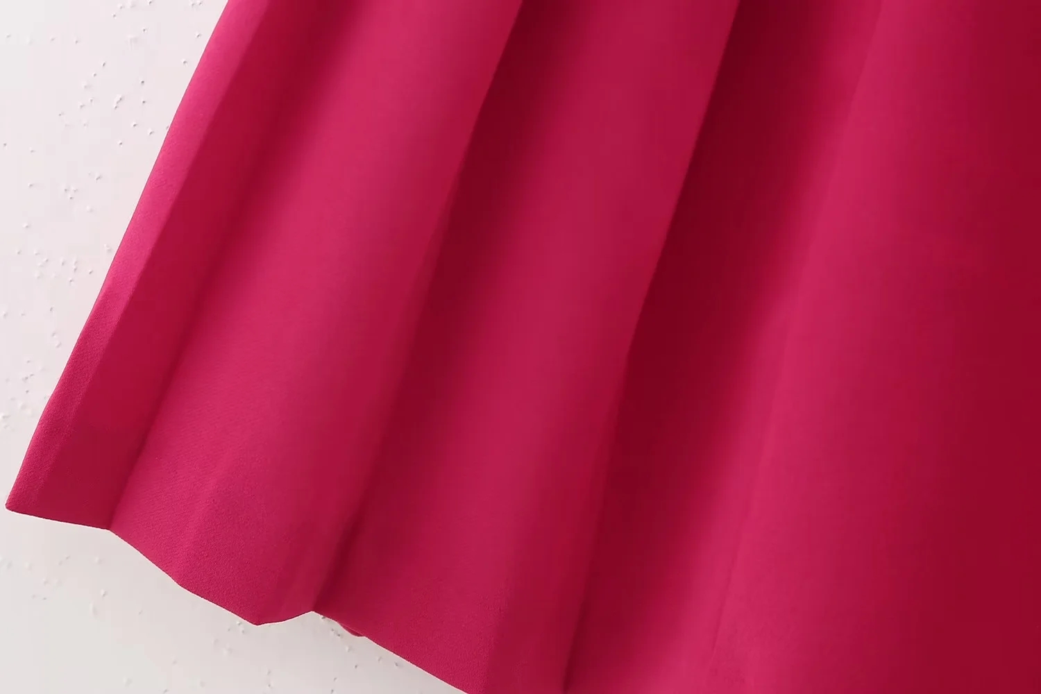 Fashion Rose Red Polyester Belted Pleated Skirt,Skirts