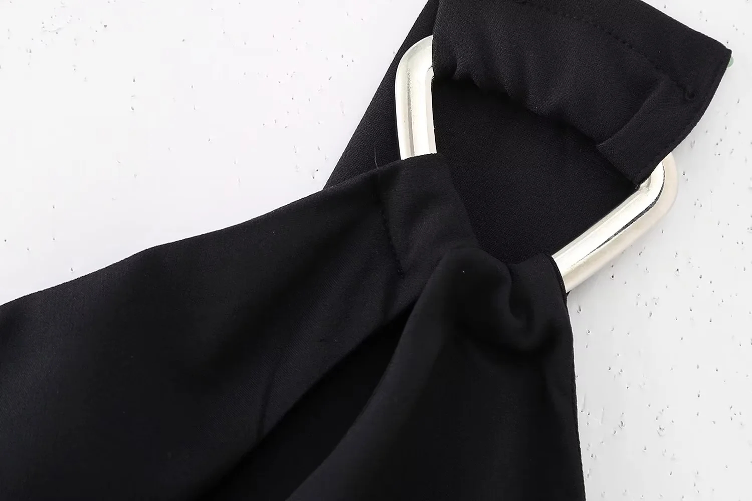 Fashion Black Polyester Pleated One-shoulder Skirt,Mini & Short Dresses
