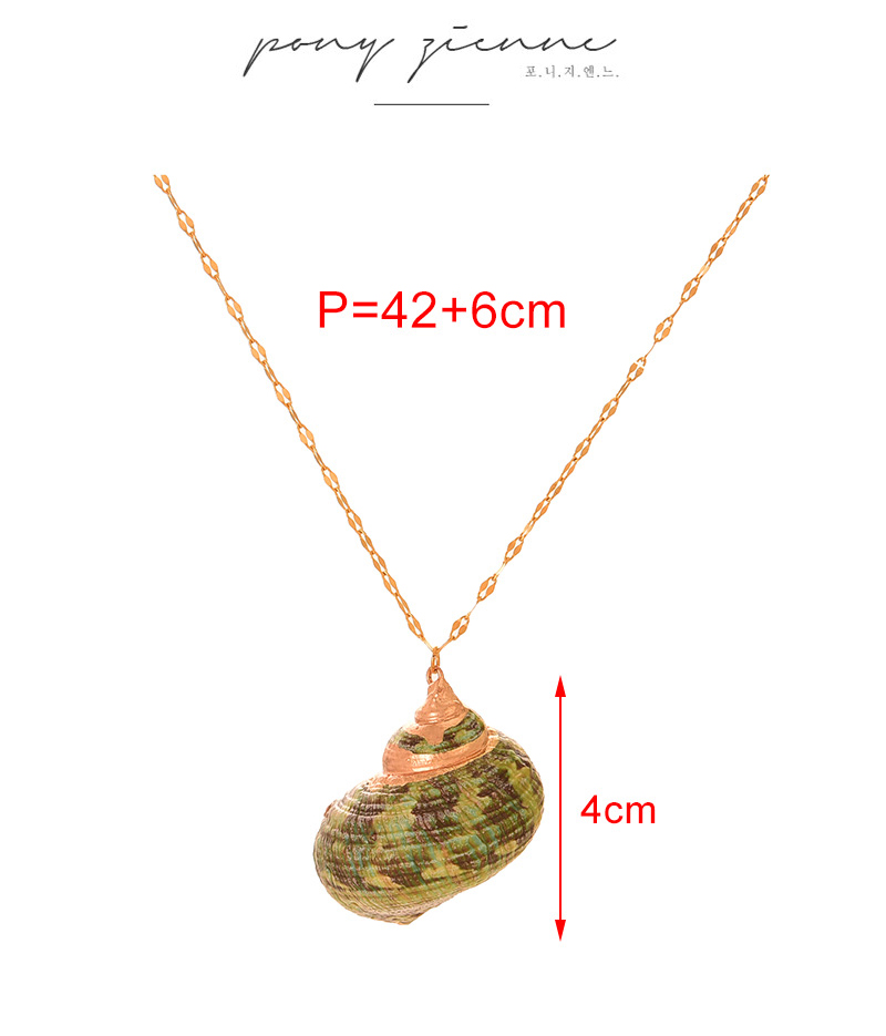 Fashion Golden 10 Titanium Steel Irregular Shell Pendant Necklace,Necklaces