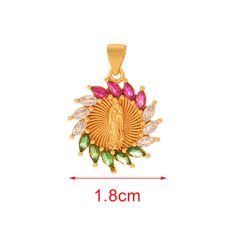Fashion Golden 7 Copper Inlaid Zircon Irregular Portrait Pendant Accessories,Jewelry Findings & Components