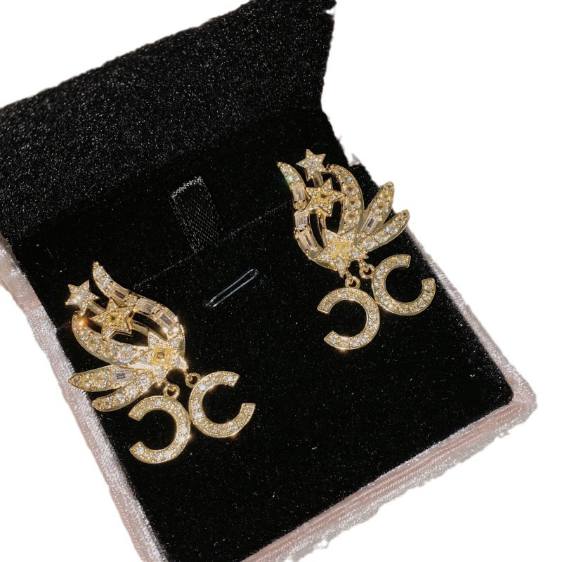 Fashion Silver Gold Plated Copper Geometric Earrings With Diamonds,Earrings