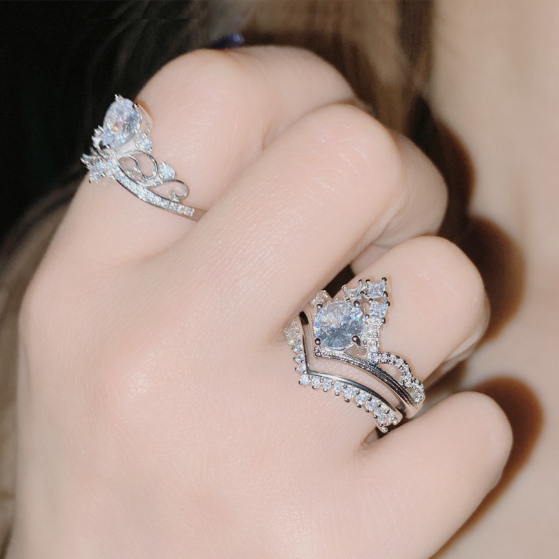 Fashion 2# Copper Diamond Geometric Ring,Rings