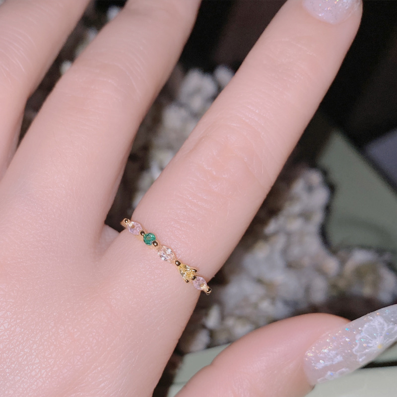 Fashion Gold Copper Diamond Geometric Ring,Rings