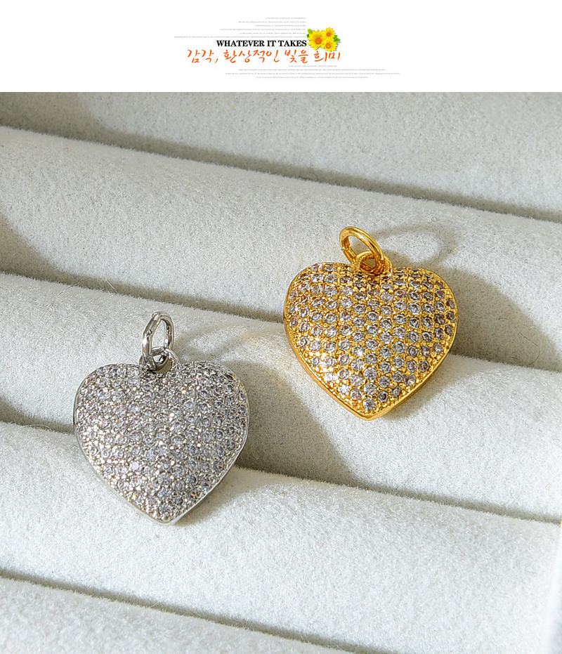 Fashion Silver Copper Inlaid Zircon Love Pendant Accessories,Jewelry Findings & Components