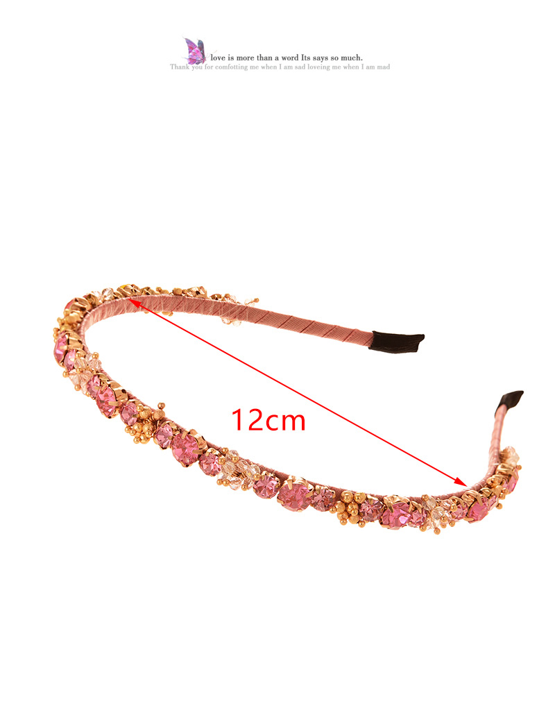 Fashion Pink Alloy Diamond Geometric Headband,Head Band