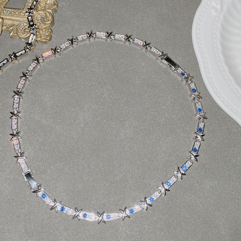 Fashion Flower X Bracelet ? Blue Corundum Copper Diamond Geometric Bracelet,Bracelets
