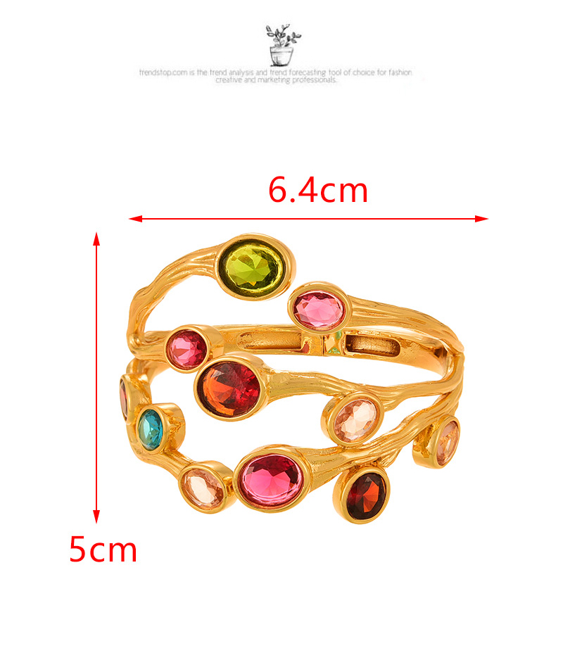 Fashion Golden-5 Copper Geometric Fish Scale Round Bracelet,Bracelets