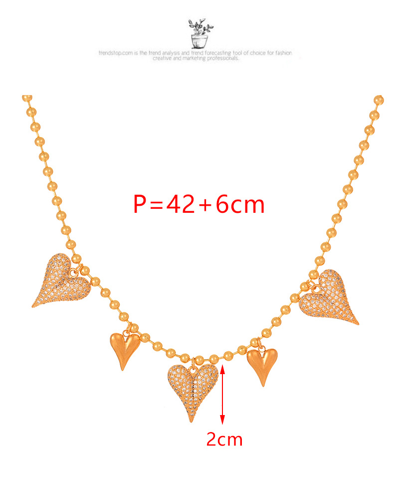 Fashion Gold Copper Inlaid Zirconium Love Gold Bead Necklace (4mm),Necklaces
