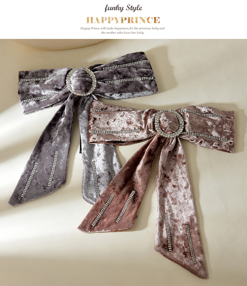 Fashion Brown Fabric Diamond Tie Dye Bow Necklace Hair Clip,Pendants