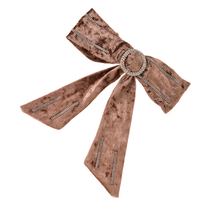 Fashion Grey Fabric Diamond Tie Dye Bow Necklace Hair Clip,Pendants