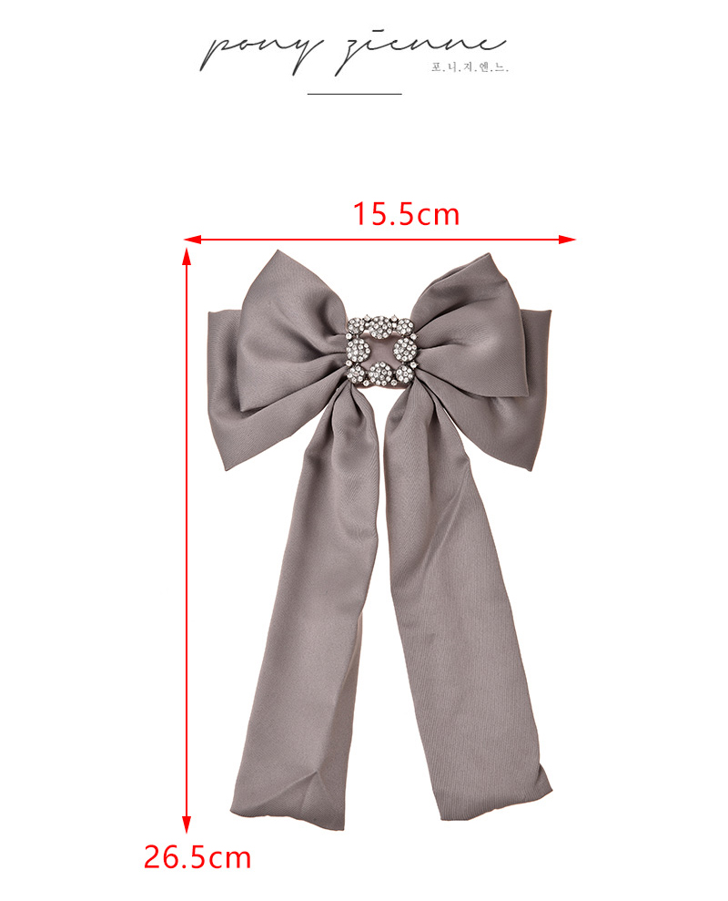 Fashion Light Grey Fabric Diamond-encrusted Multi-layered Bow Hairpin,Hairpins