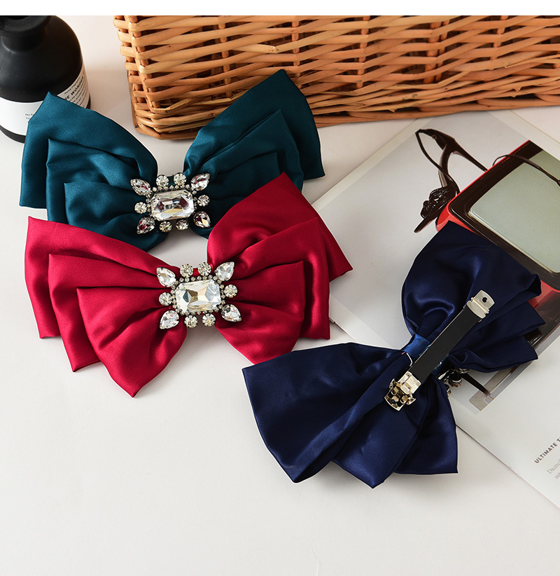 Fashion Red Fabric Diamond-encrusted Multi-layered Bow Hairpin,Hairpins