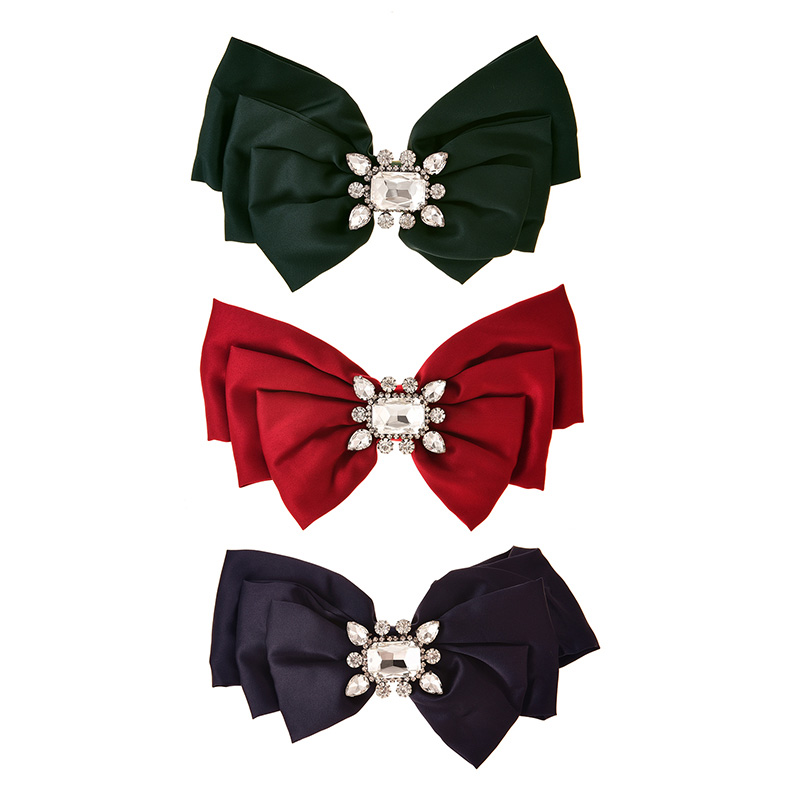 Fashion Red Fabric Diamond-encrusted Multi-layered Bow Hairpin,Hairpins