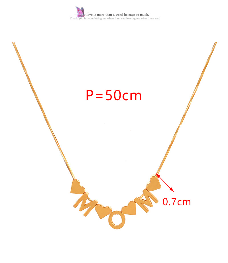 Fashion Golden 2 Copper Love Letter Mama Pendant Necklace,Necklaces