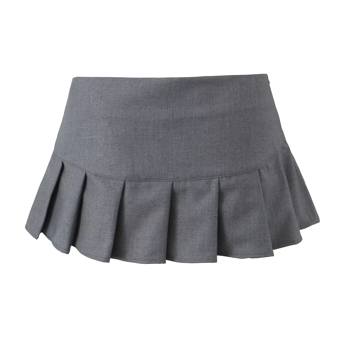 Fashion Black Polyester Zippered Pleated Skirt,Skirts