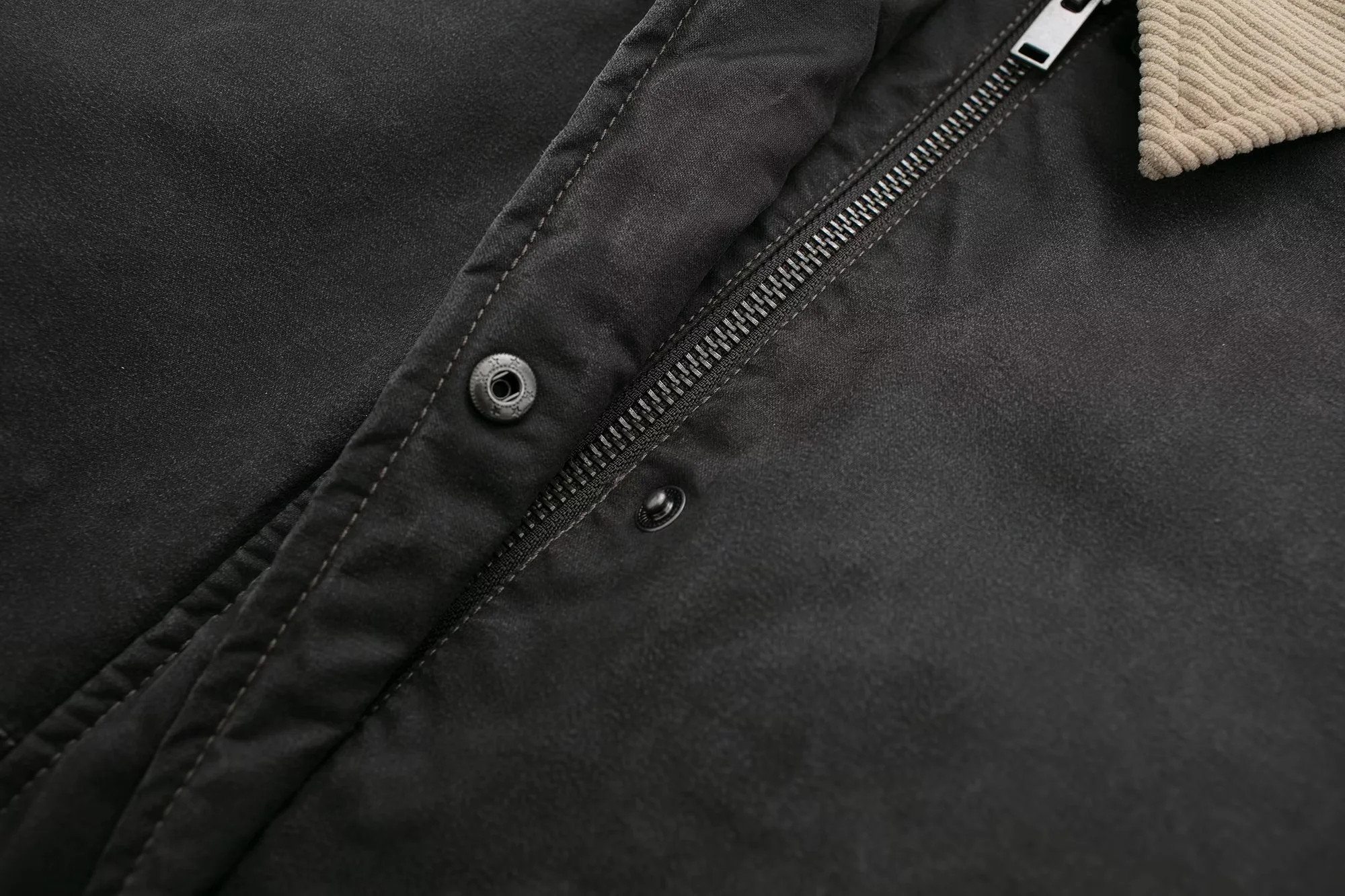 Fashion Black Blend Contrasting Lapel Buttoned Jacket,Coat-Jacket
