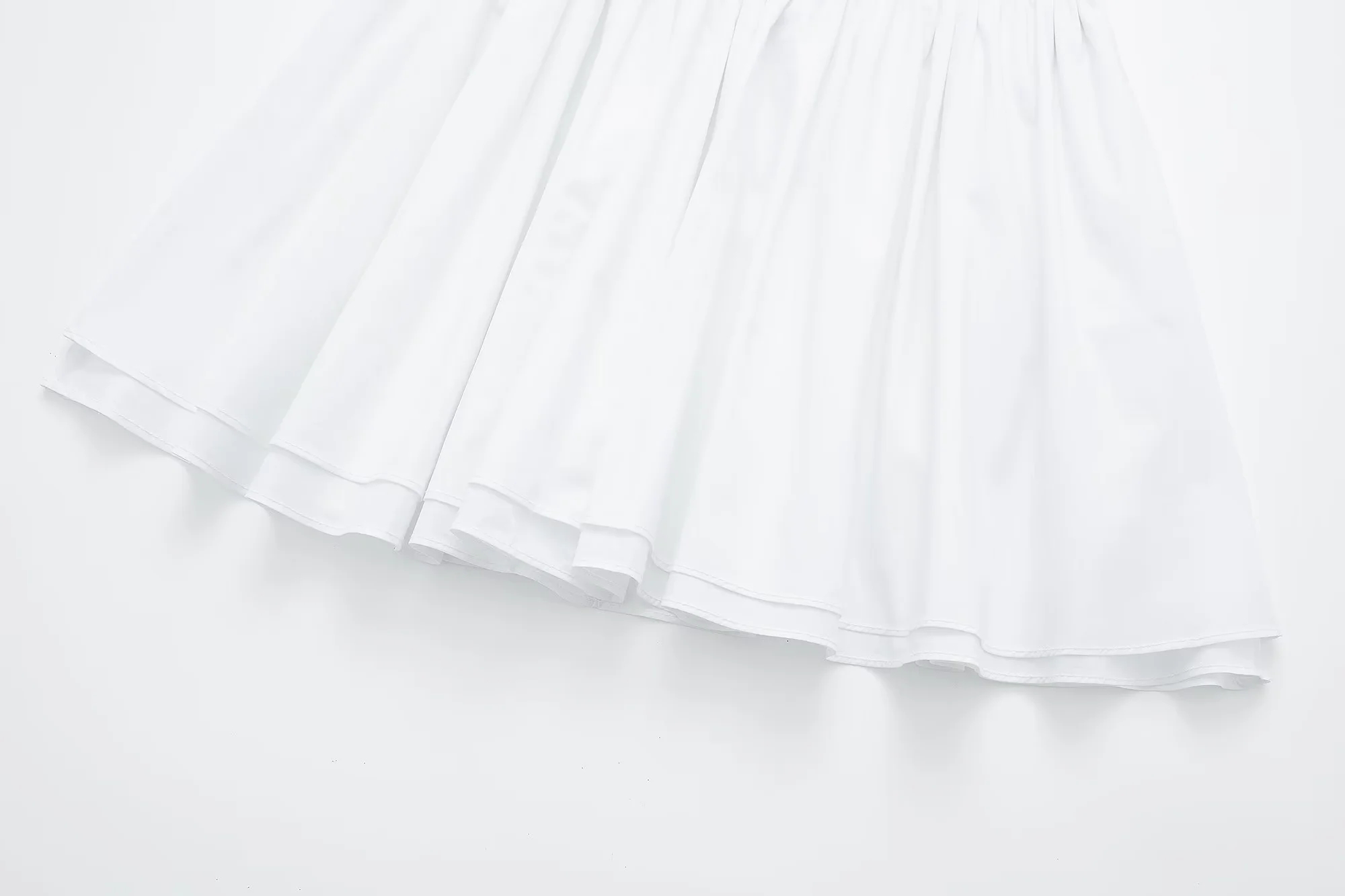 Fashion White Blend Tiered Pleated Skirt,Skirts
